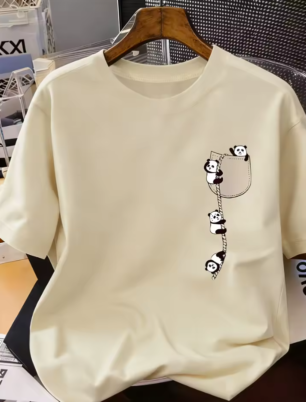 Round-neck Panda Print